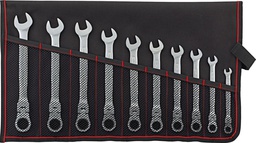 [57831000] JUEGO DE LLAVES COMBINADAS CON CARRACA ARTICULADA 8-19MM 10 PIEZAS EN ESTUCHE ENROLLABLE FORMAT