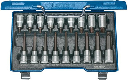 [7661280020] JGO.DE VASOS 1/2" TORX   1/2" 18 PZA.  GEDORE