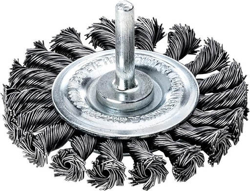 [7679820075] CEPILLO REDONDO CON VÁSTAGO AC. INOX. TRENZ. 75X0,5MM LESSMANN