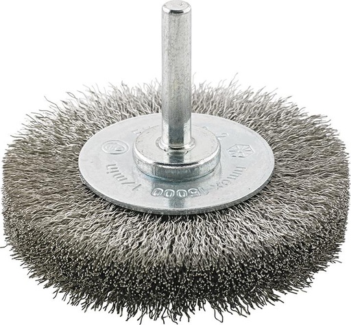 CEPILLO CIRCULAR ACERO INOXIDABLE ONDULADO CON VÁSTAGO 6MM FORMAT