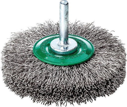CEPILLO CIRCULAR ACERO INOXIDABLE V4A ONDULADO CON VÁSTAGO 6MM LESSMANN