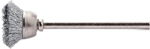MICROCEPILLO DE COPA DE ACERO ONDULADO CON VÁSTAGO 3MM LESSMANN