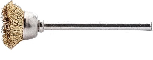 MICROCEPILLO DE COPA DE LATÓN ONDULADO CON VÁSTAGO 3MM LESSMANN