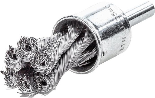 CEPILLO DE BROCHA DE ACERO TRENZADO CON VÁSTAGO 6MM LESSMANN