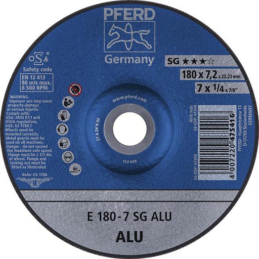 DISCO DE DESBASTE PARA ALUMINIO SG ALU PFERD