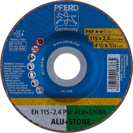 DISCO DE CORTE PARA PIEDRA PSF ALU + STONE PFERD