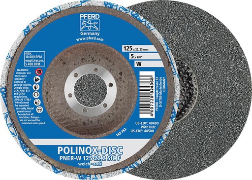 DISCO ABRASIVO COMPACTO POLINOX 125MM PNER PFERD