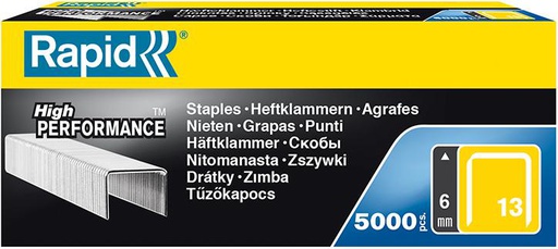 CAJA 5000 GRAPAS TIPO 13 ACERO RAPID