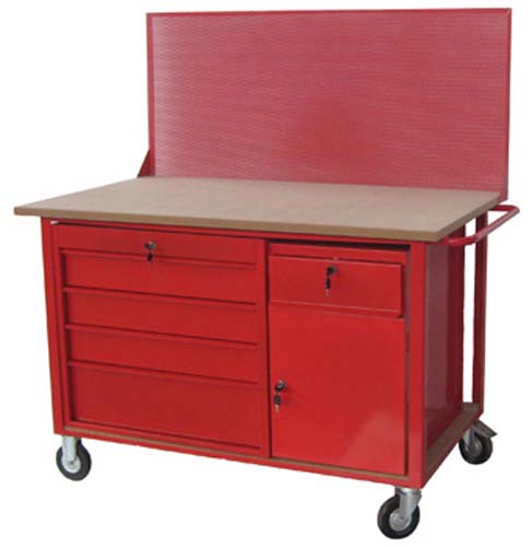 [P-854 751503004] CARRO DE TRABAJO CON PANEL GR27 - 5 CAJONES Y ARMARIO CON CERRADURA